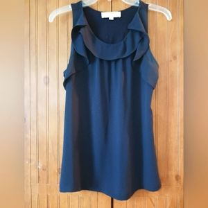 LOFT SLEEVELESS SHIRT NAVY SIZE S